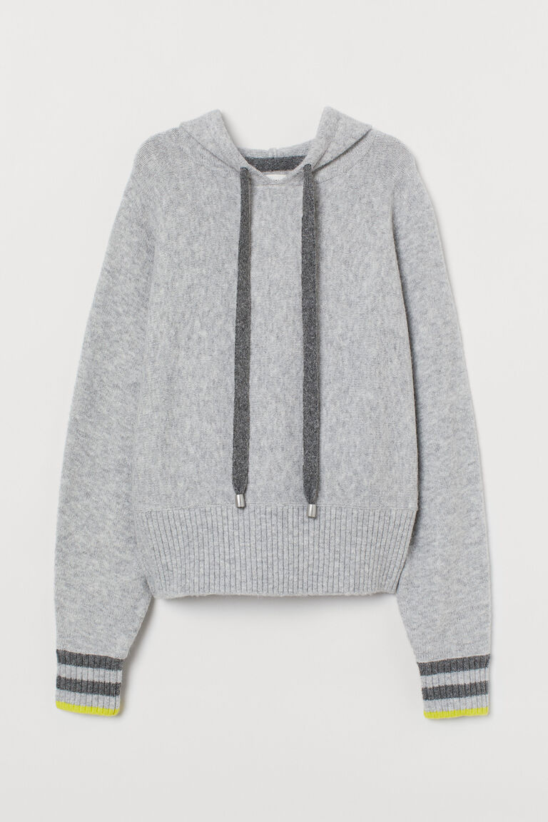 fine knit hooded jumper