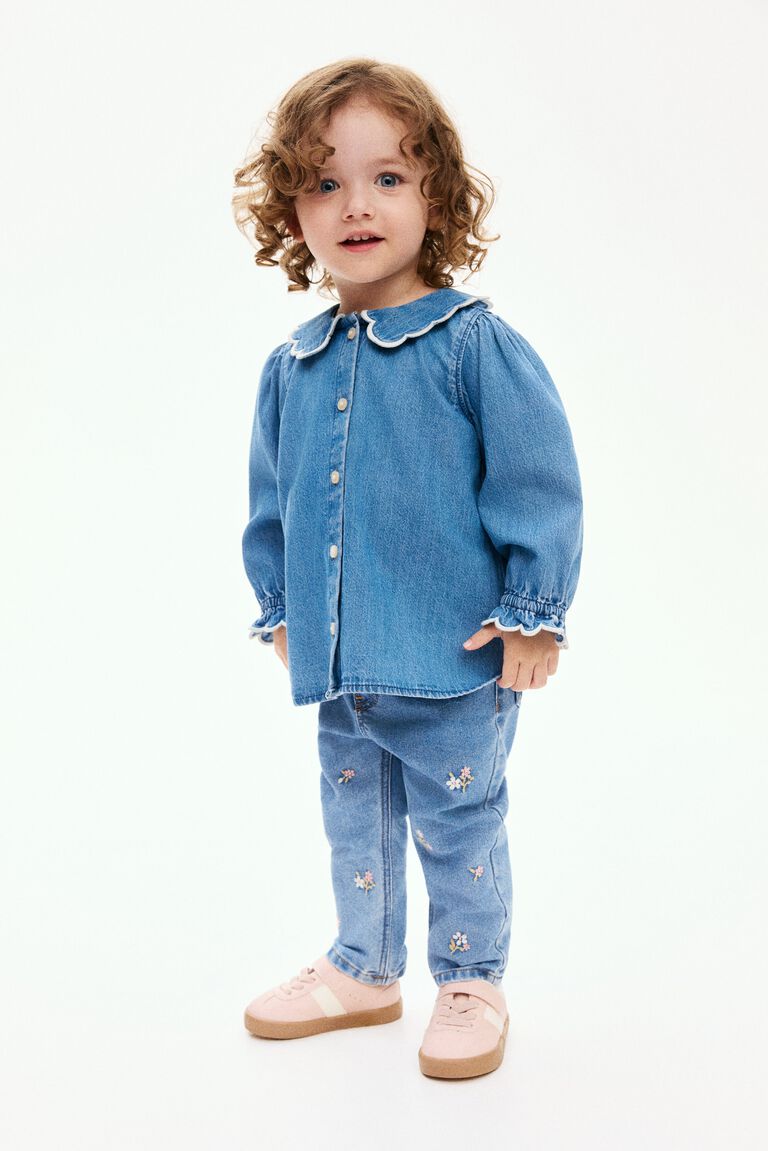 Embroidery-detail jeans