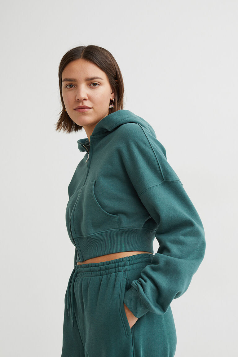 Cropped zipthrough hoodie