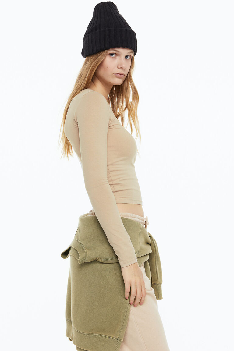 Petite Woven Front, Jersey Back Short Sleeve Top main image 1