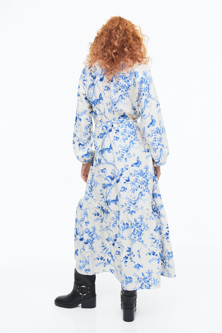 maternity tie belt button front midi dress