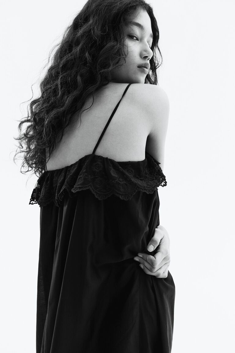 Lace-trimmed slip dress Lace-trimmed slip dress