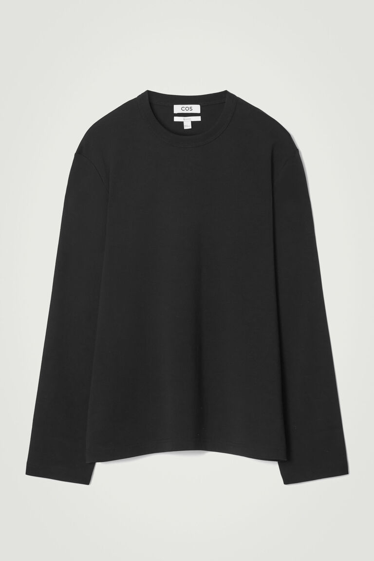 RELAXED JERSEY INTERLOCK LONG-SLEEVED T-SHIRT