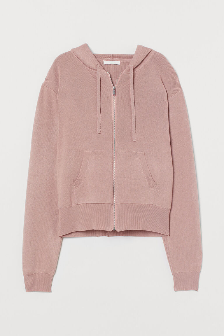 fine knit hooded jacket