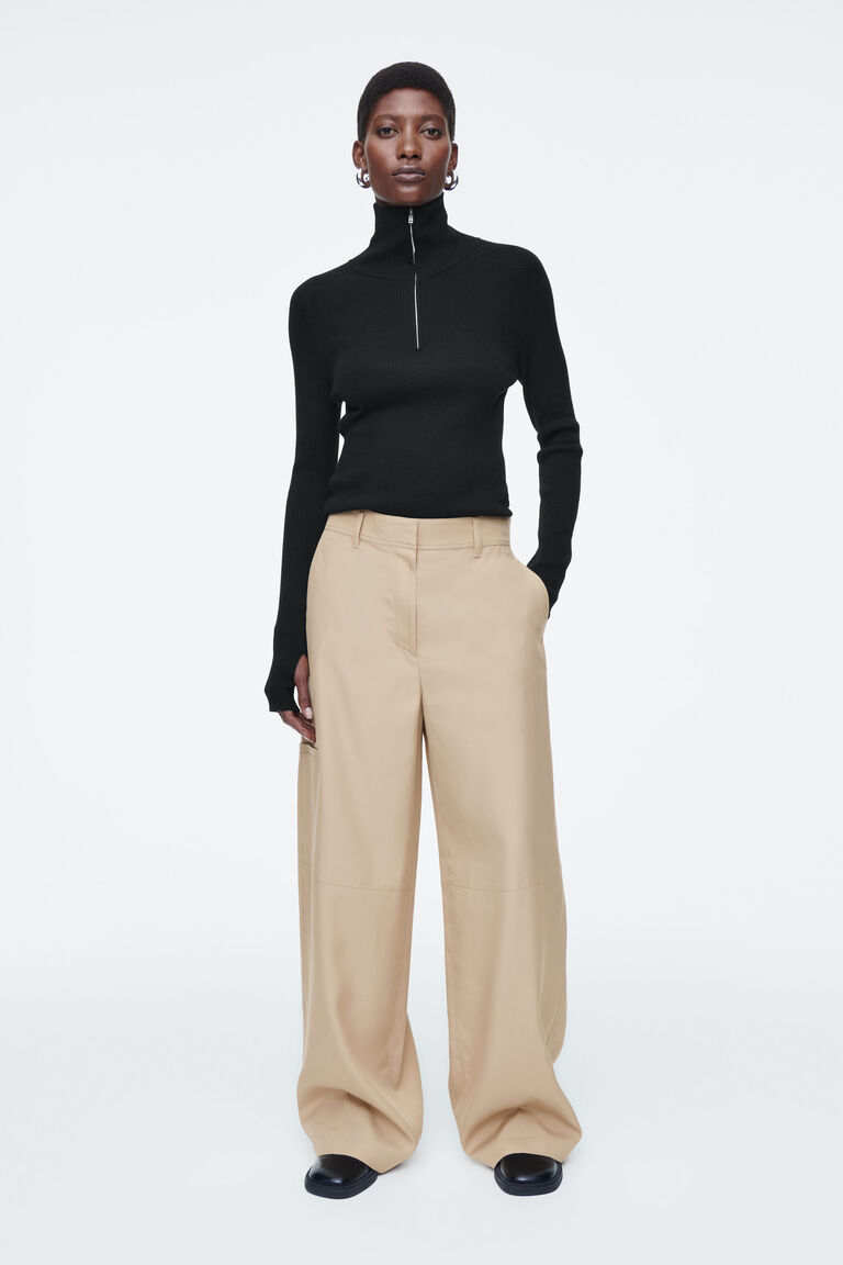 BARREL-LEG UTILITY TROUSERS