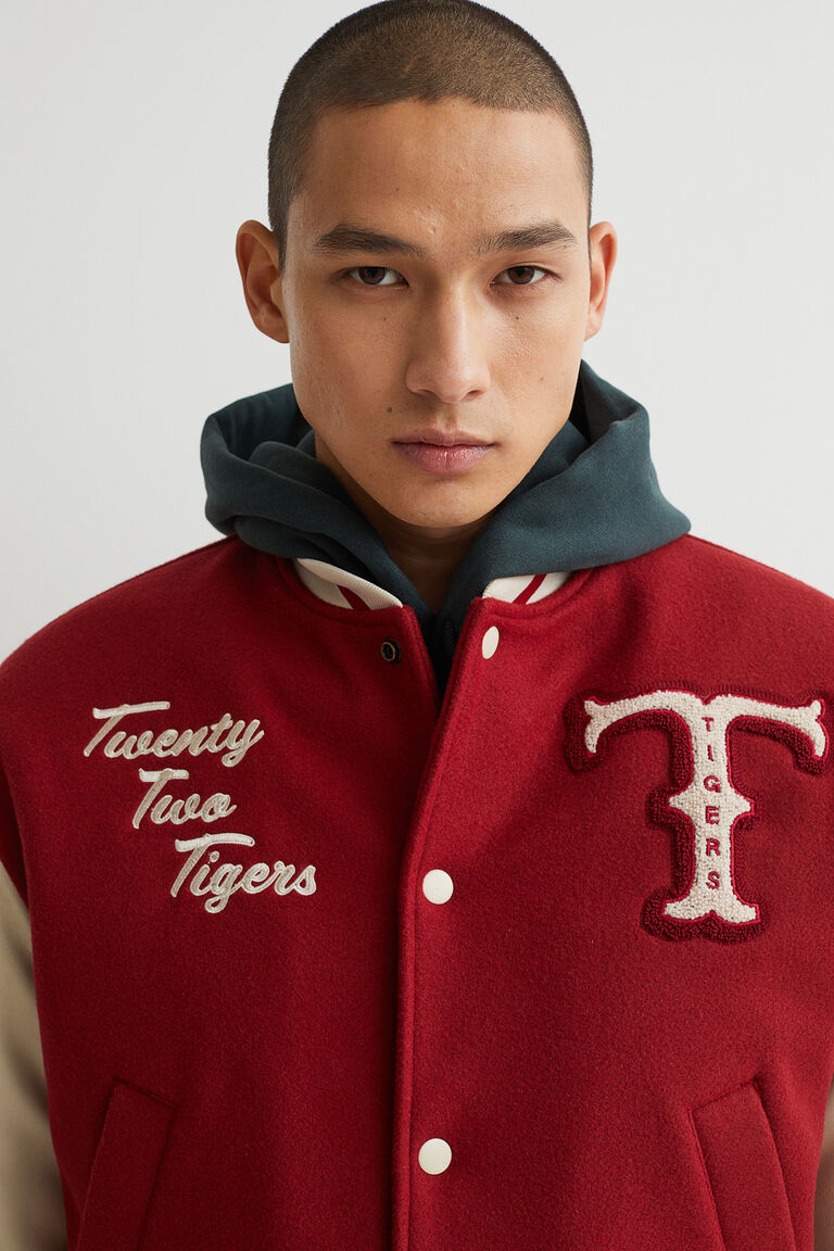 Embroidered baseball jacket