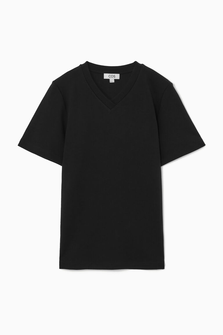 เสื้อยืดคอวี ทรงหลวม ทรงปกติ