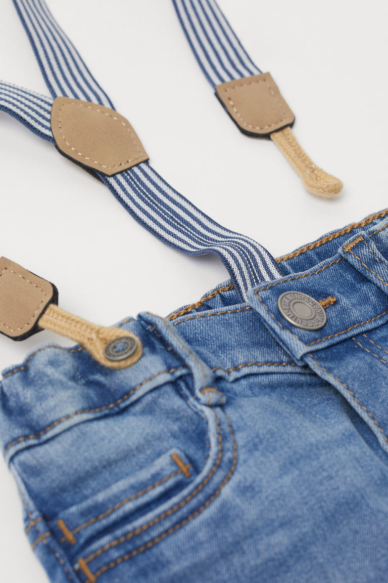 Denim shorts and braces