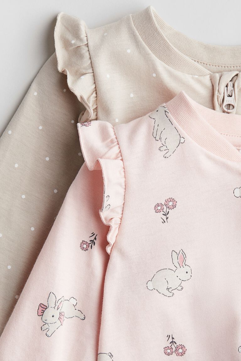 2-pack zip-up sleepsuits