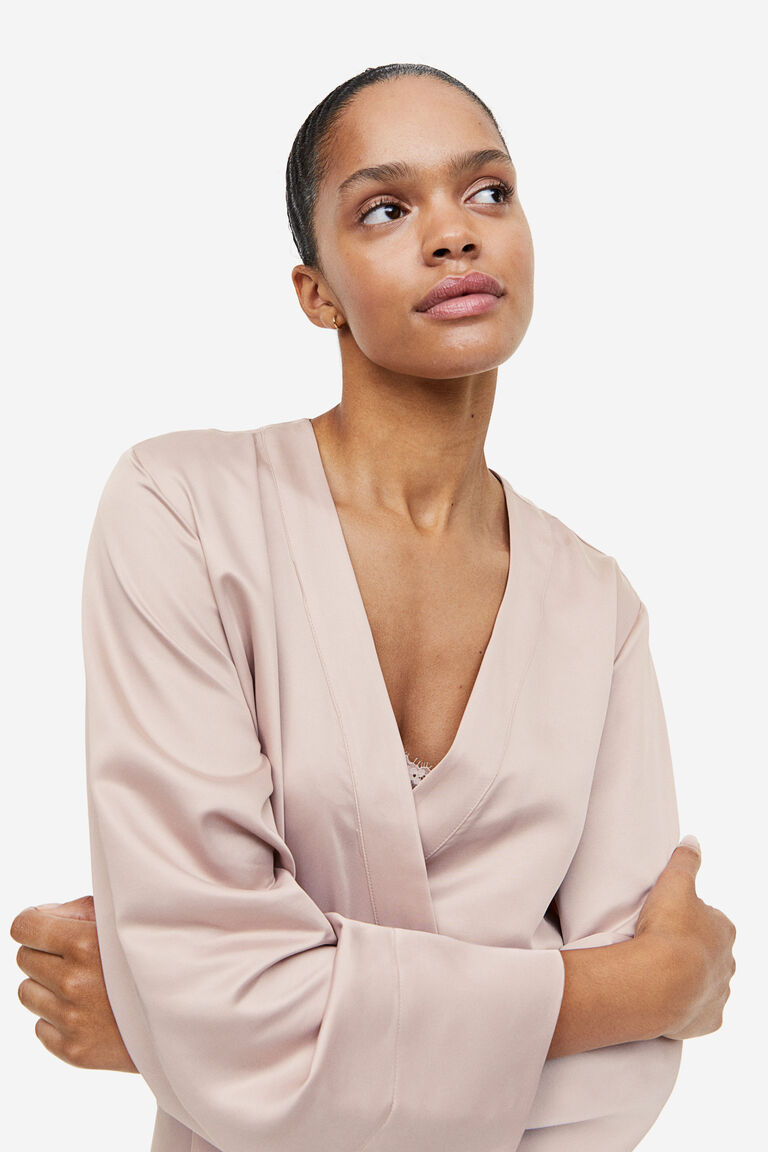 Satin dressing gown