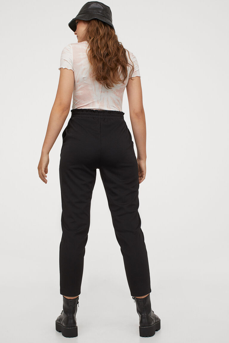 Jersey paper bag trousers