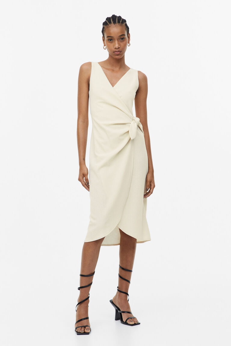 Black V-Neck Wrap Dress