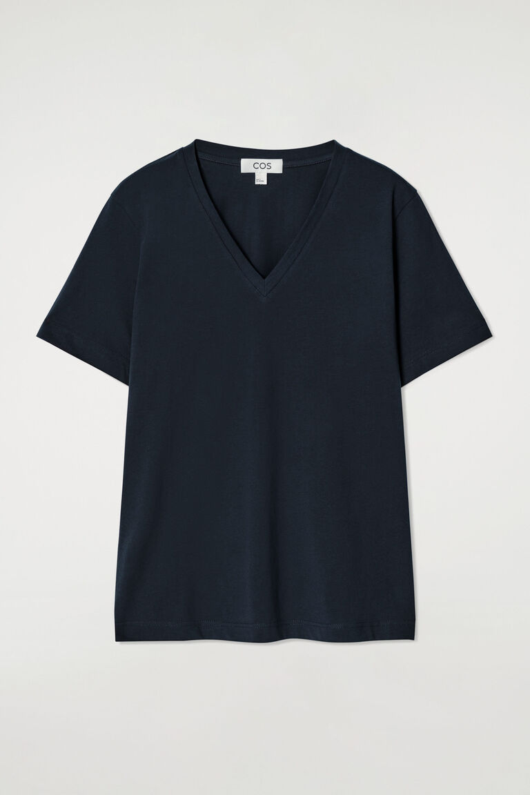 V-NECK COTTON T-SHIRT