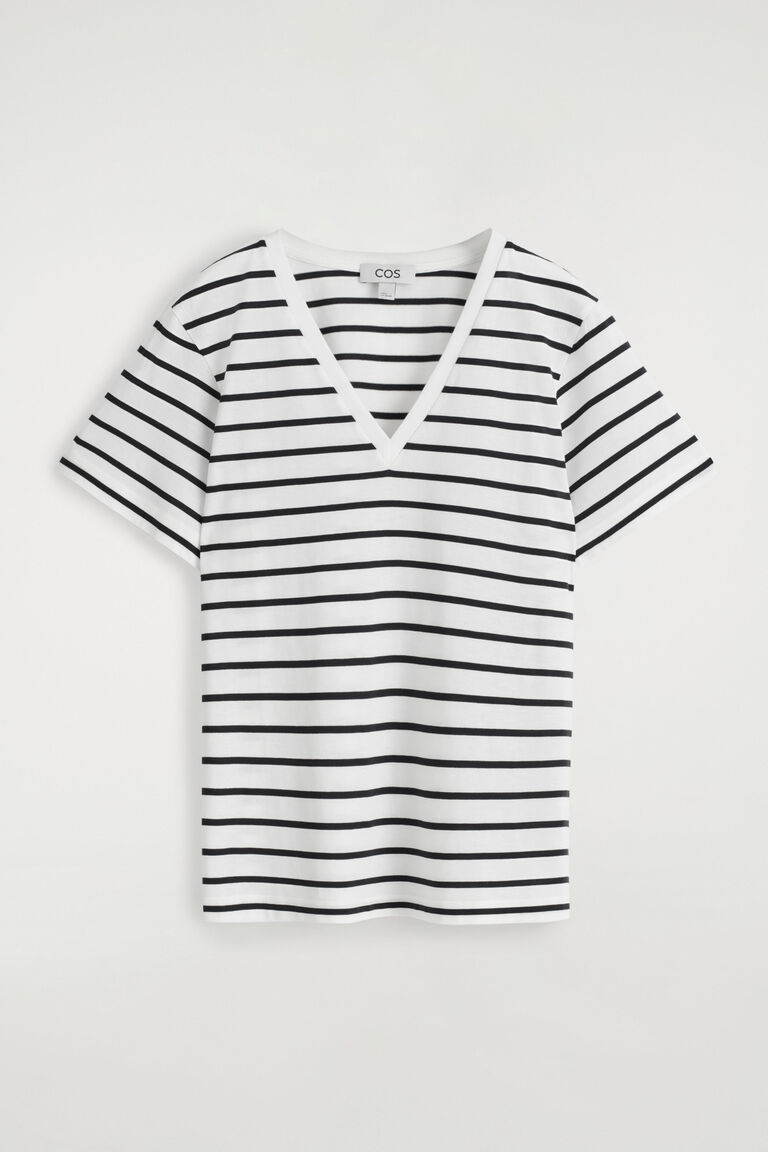 V-NECK COTTON T-SHIRT