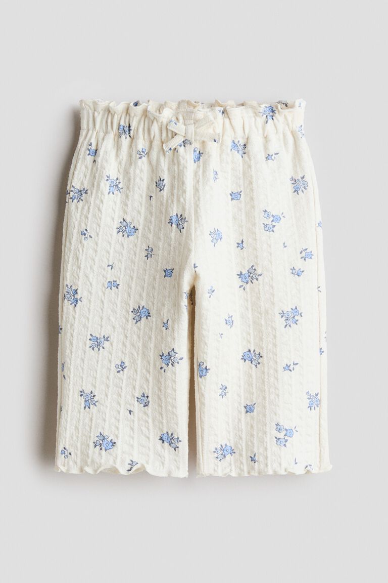 Textured jersey trousers
