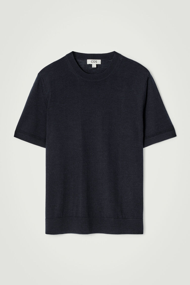 SLIM-FIT MERINO WOOL KNITTED T-SHIRT