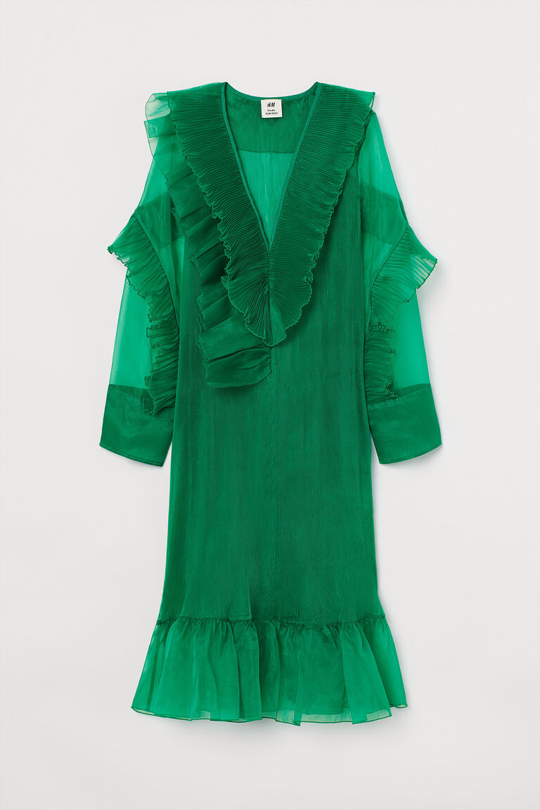 Pleated organza dress