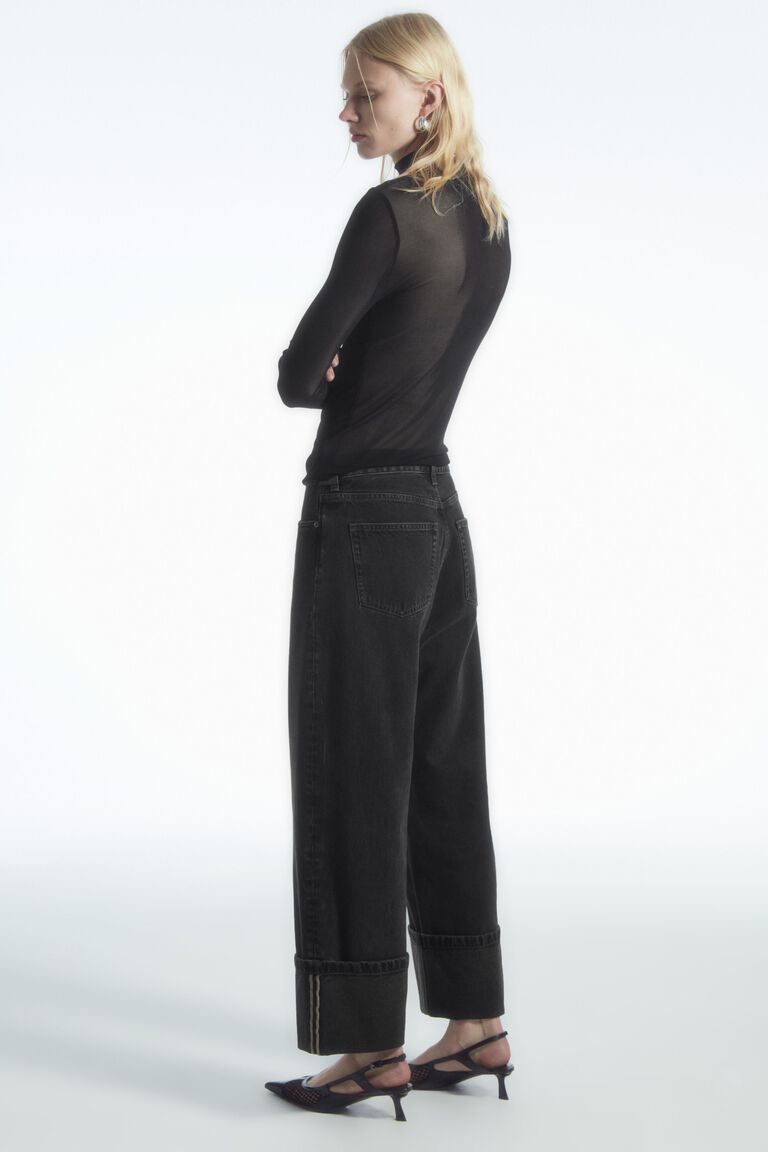 FACADE TURN-UP STRAIGHT-LEG JEANS