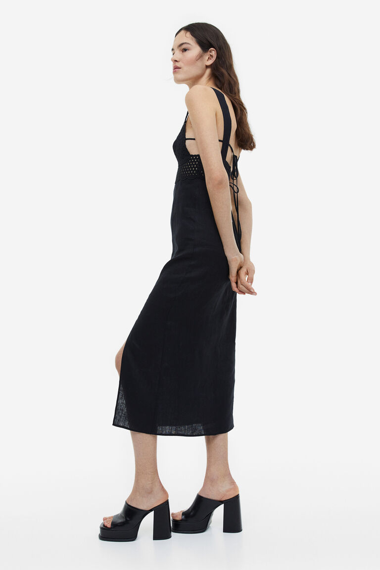 Angel Linen Dress - Hamptons Print
