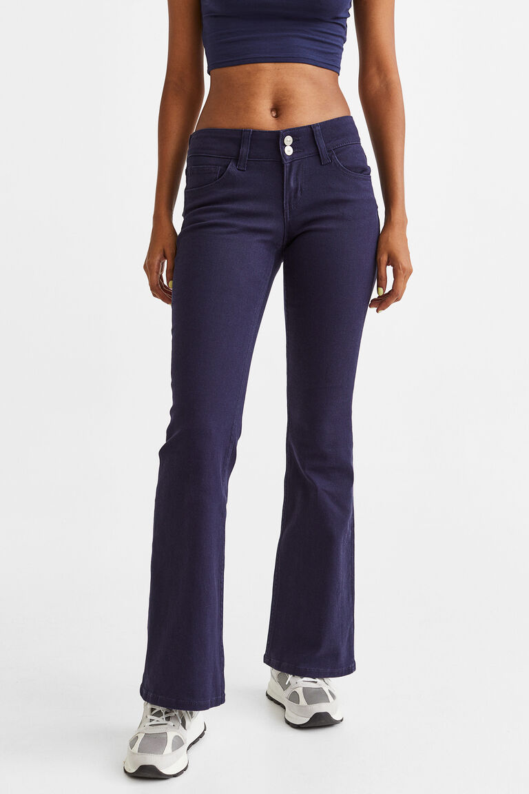 Flared twill trousers