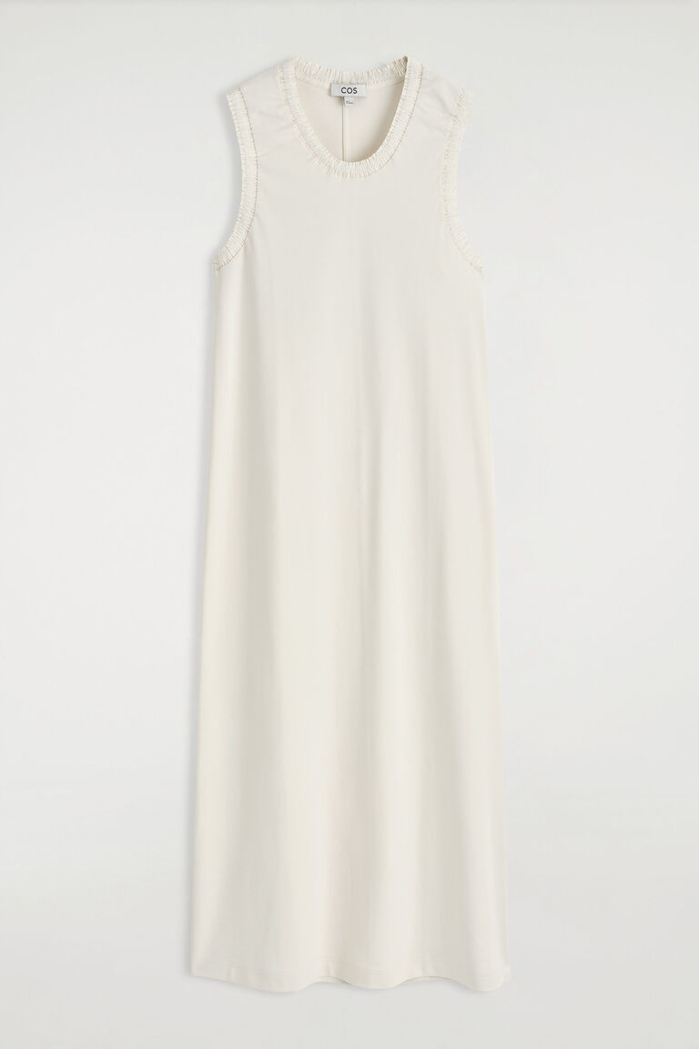 RUFFLED COTTON MIDI DRESS