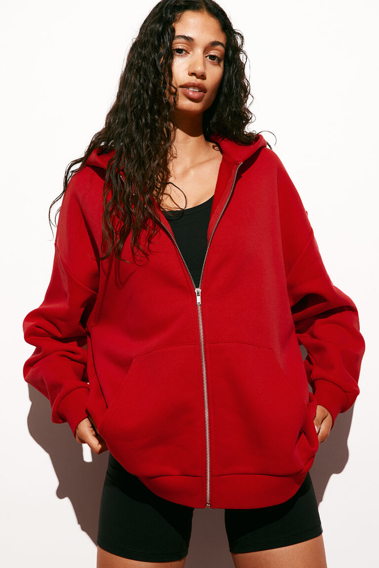 Zip-through sports hoodie