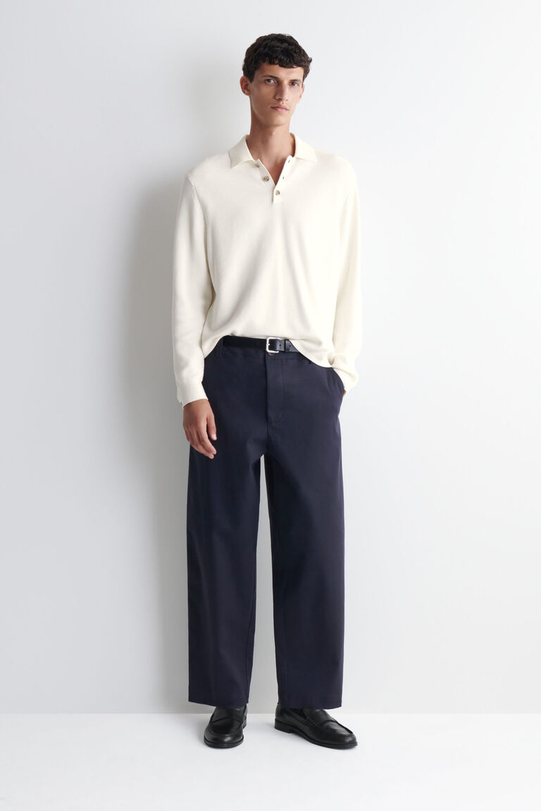 COTTON-TWILL RELAXED-FIT STRAIGHT-LEG TROUSERS