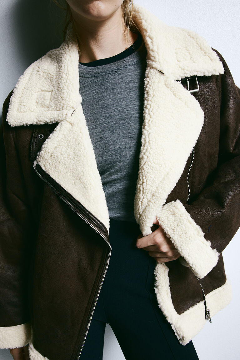 Oversized teddylined jacket