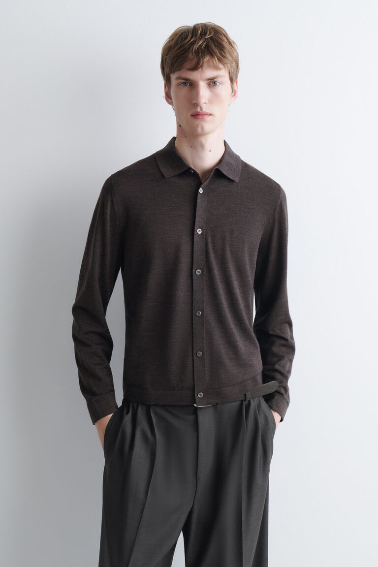 KNITTED MERINO WOOL SHIRT