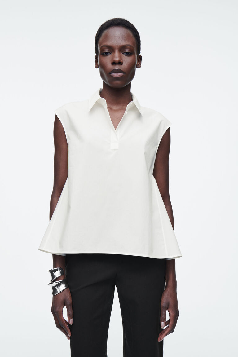 OVERSIZED SLEEVELESS COTTON BLOUSE