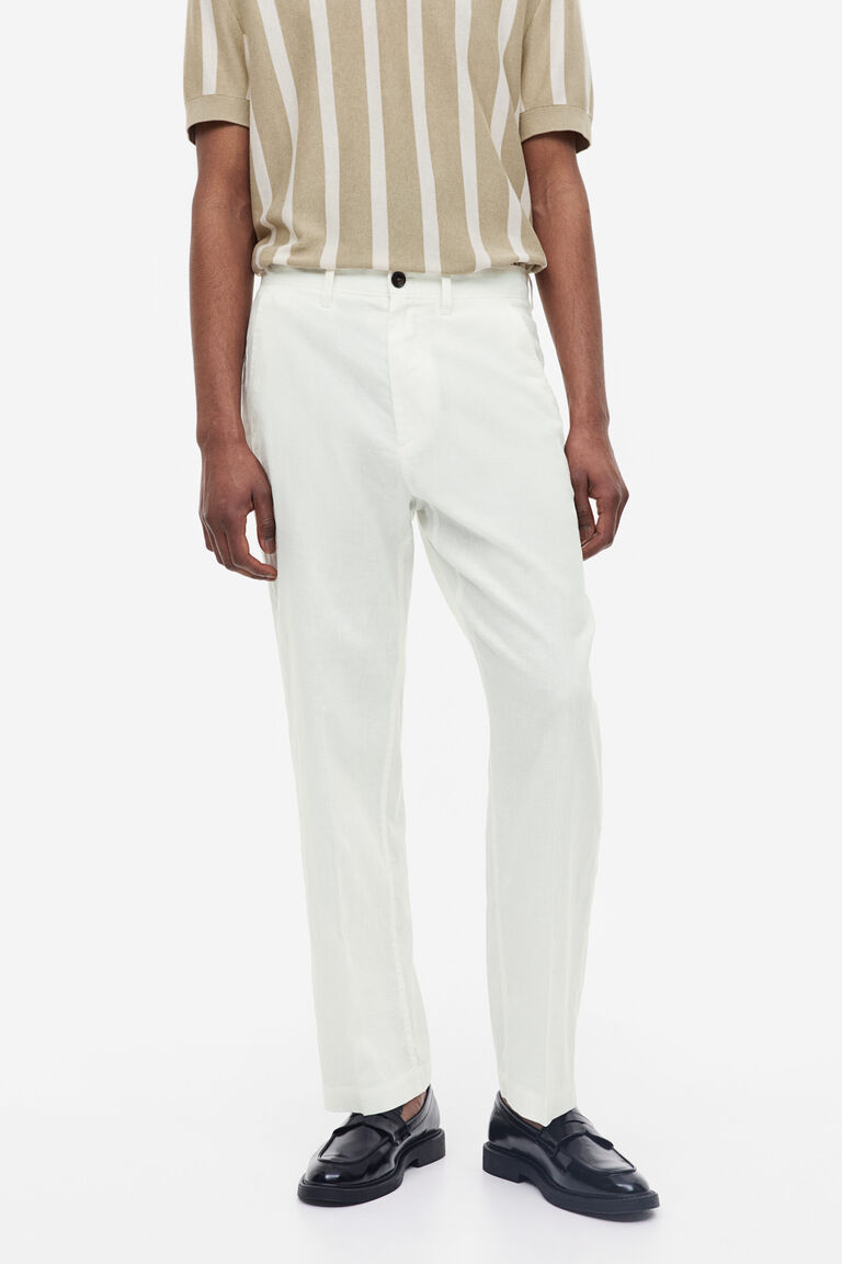 3110107 Linen Pocket Detailed Trousers