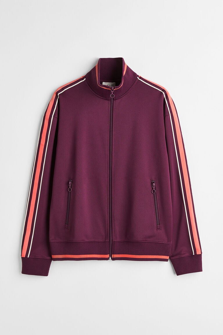 Track jacket with side stripes
