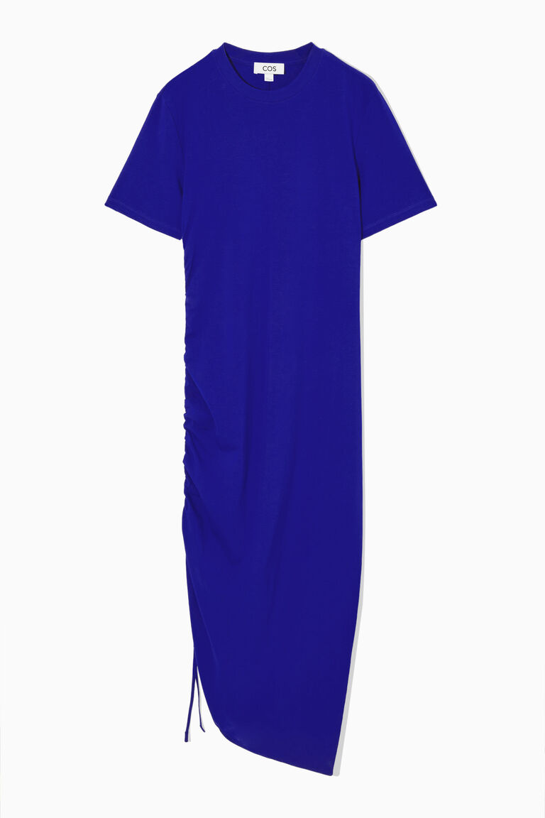 【送料0円】 GATHERED-SIDE T-SHIRT DRESS トップス