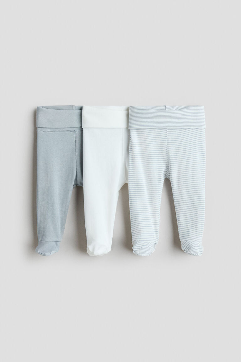 3-pack foldover-waist leggings
