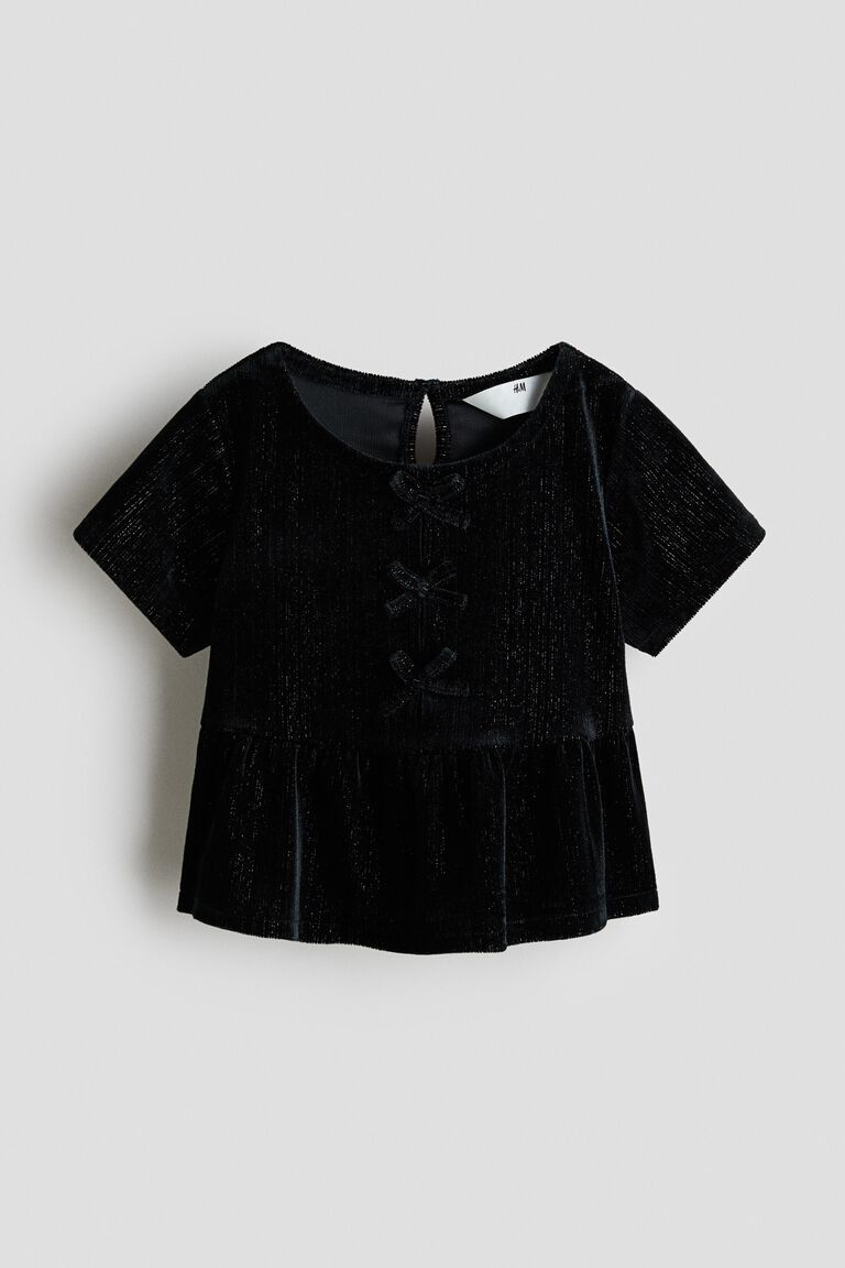 Velour peplum top