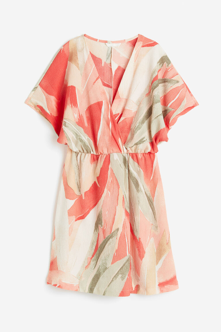 4510013 Blue Crinkle Wrap Dress