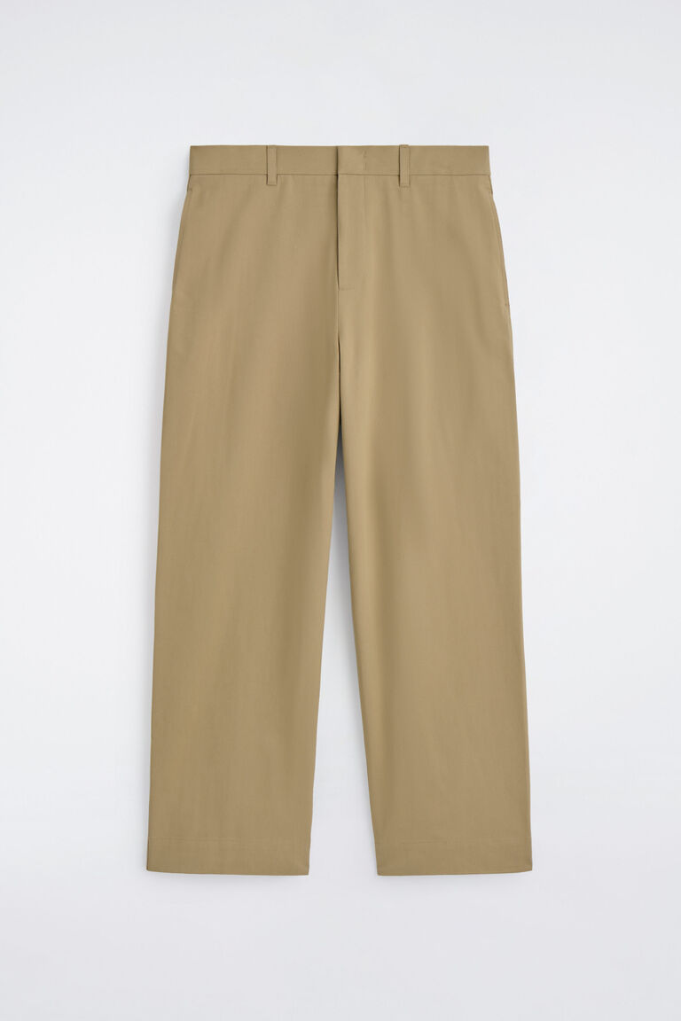 COTTON WIDE-LEG CHINOS