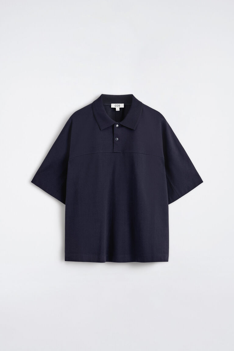 PRESS-STUD COTTON POLO SHIRT