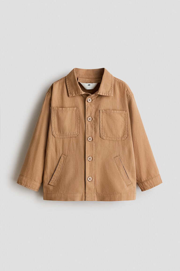 Linen-blend shacket