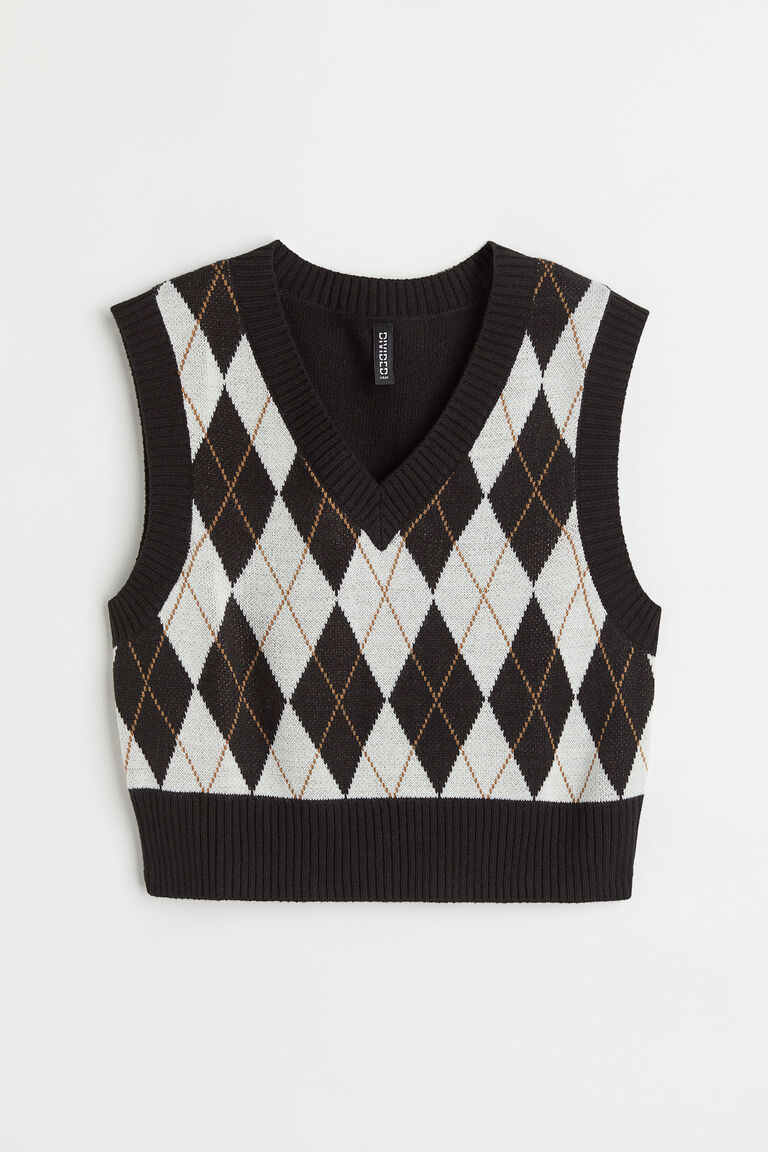 checkered vest sweater