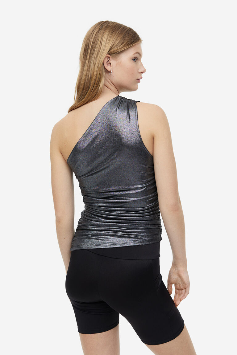Gathered one-shoulder top