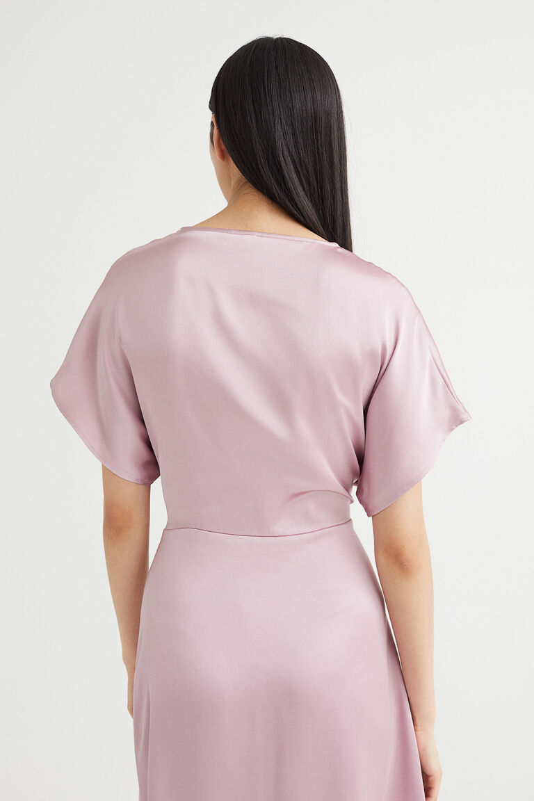 Satin wrap dress