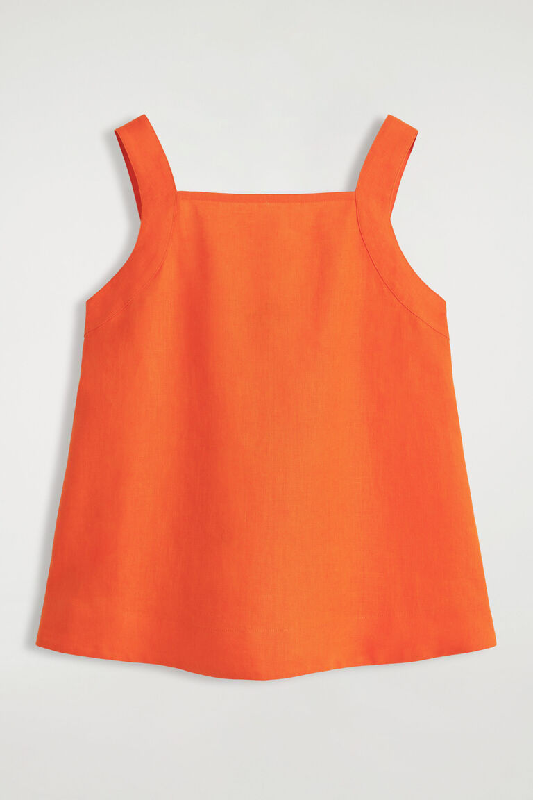 TIE-BACK LINEN TOP