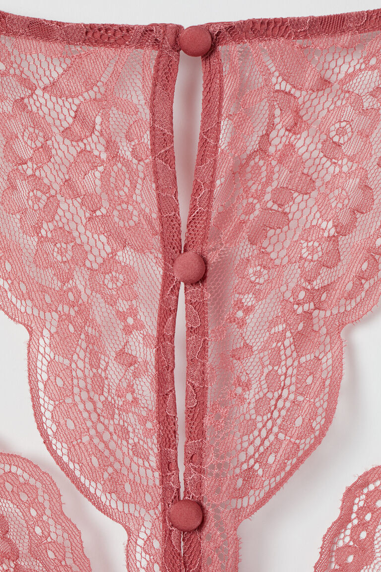 Lacetrimmed satin top