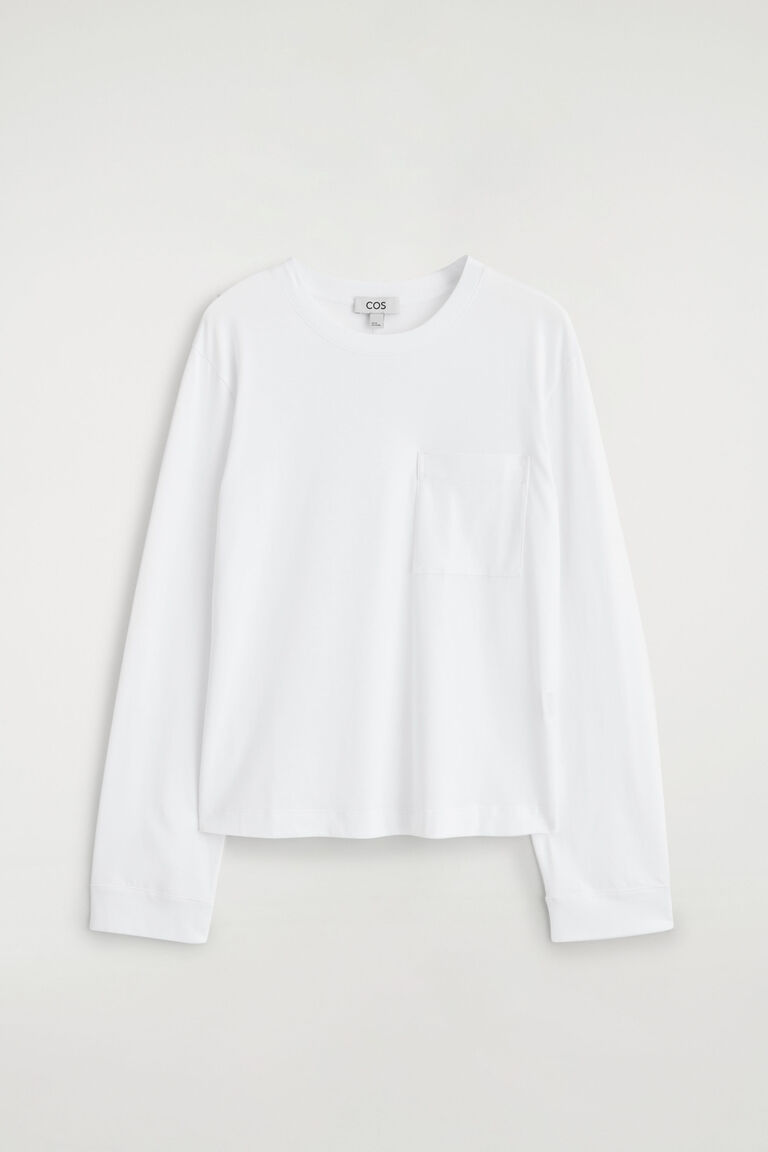 เสื้อยืดแขนยาวผ้าฝ้ายแปรงลายโอเวอร์ไซส์