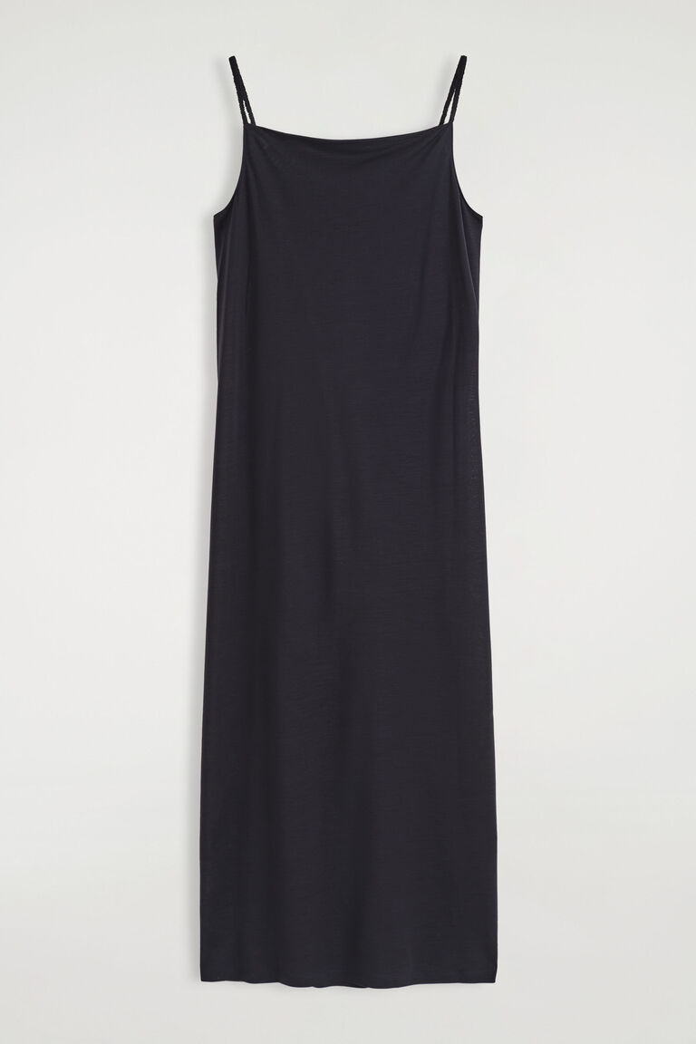 SQUARE-NECK STRAPPY JERSEY DRESS