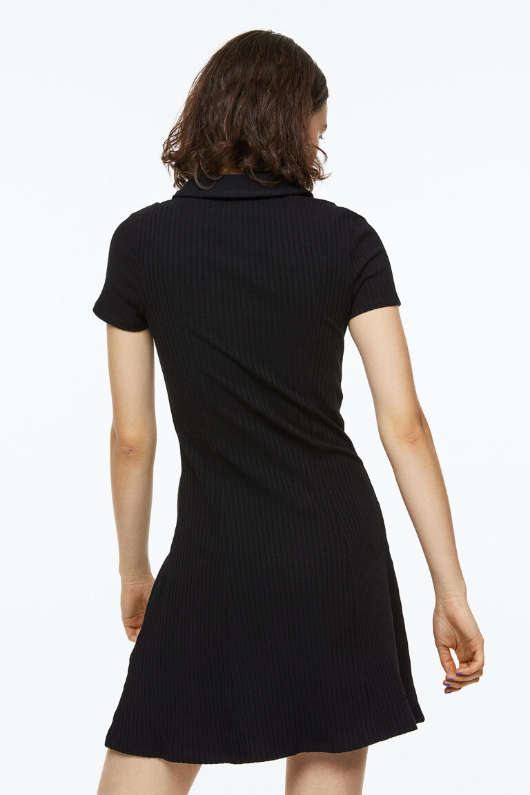 Ribbed Long Sleeve Halo Dress main image 1