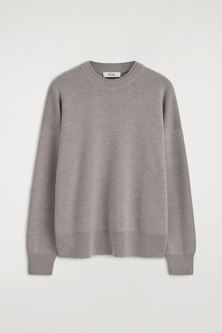 เสื้อสเวตเตอร์คอกลมผ้าวูลเมอริโน่เลเยอร์