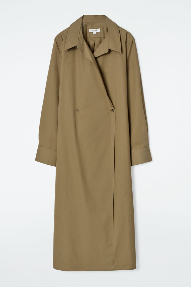 DOUBLE-BREASTED MIDI SHIRT DRESS