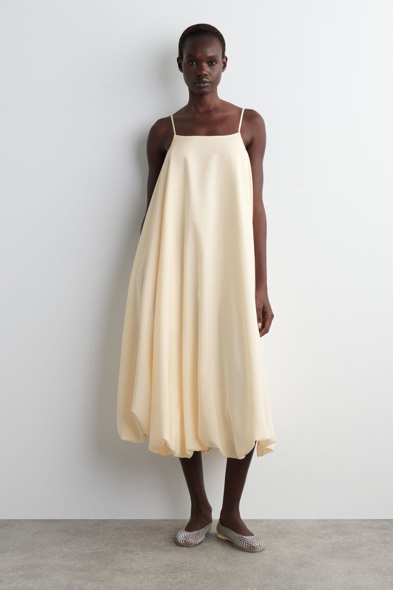BUBBLE-HEM MINI DRESS